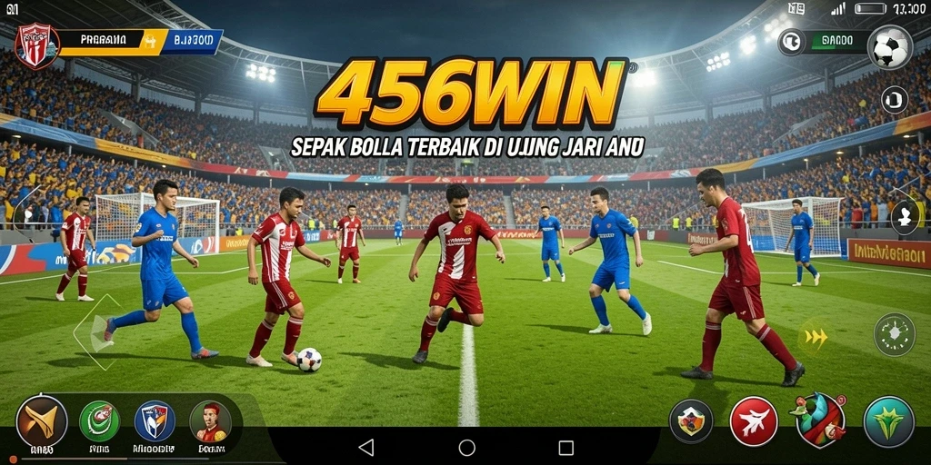 Screenshot gameplay 456WIN menunjukkan pertandingan sepak bola yang seru.