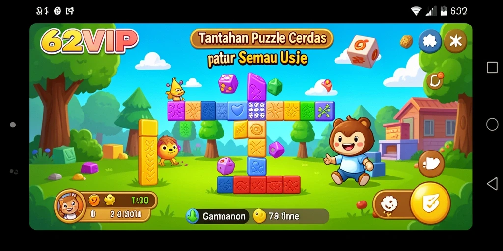 Tampilan gameplay menarik dalam 62VIP, penuh dengan teka-teki menantang.