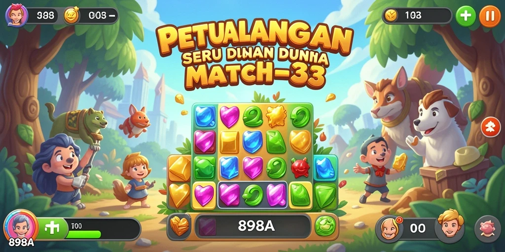 Tampilan gameplay seru di 898A dengan berbagai kombinasi warna-warni.