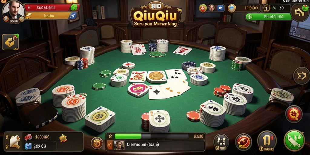 Screenshot gameplay 8ID yang menunjukkan suasana QiuQiu yang seru.