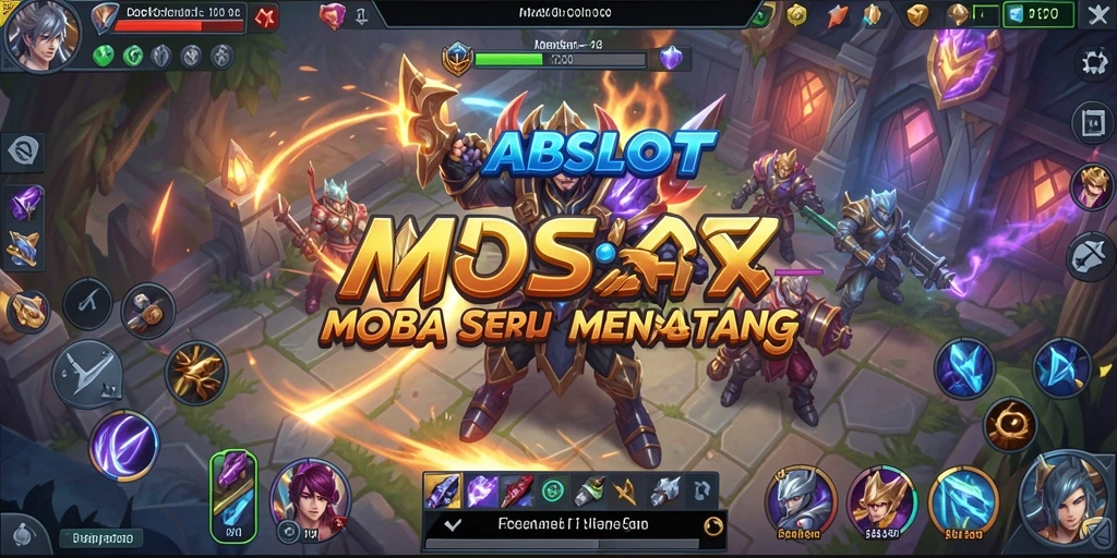 Tampilan gameplay seru dalam pertandingan MOBA ABCSLOT.