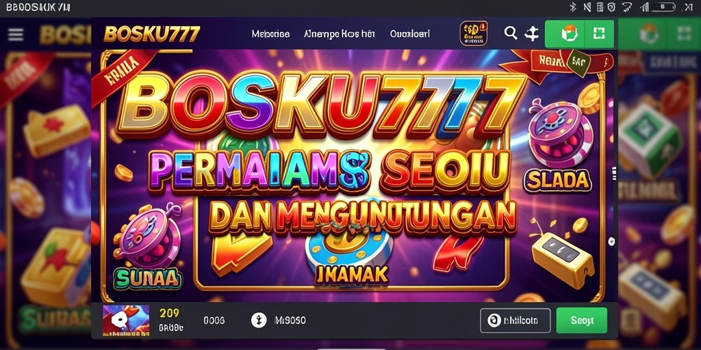 Tampilan menarik dari gameplay BOSKU777 slot dengan berbagai tema.