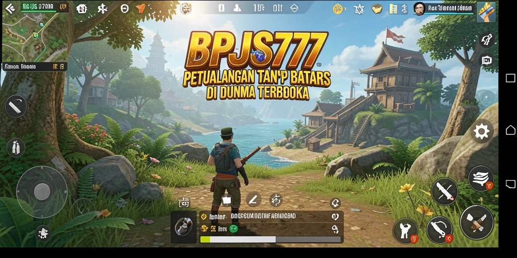 Tangkapan layar gameplay BPJS777 menampilkan eksplorasi dunia terbuka.