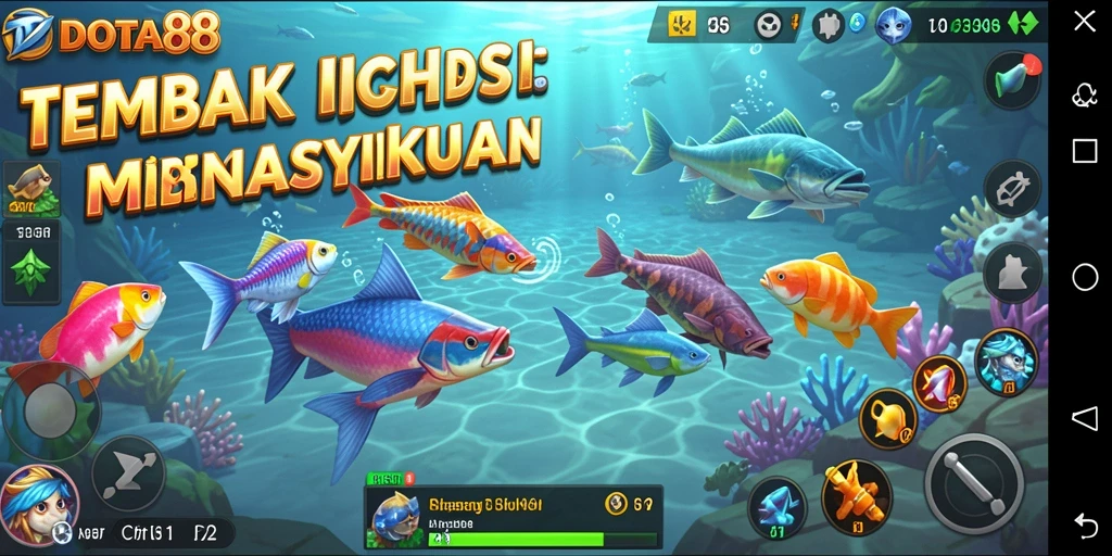 Tampilan gameplay DOTA88 dengan aksi seru menembak ikan.