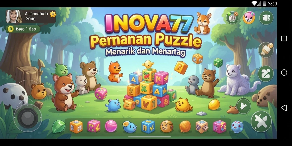Tangkapan layar gameplay INOVA77 menampilkan teka-teki yang menantang dengan grafis menawan.