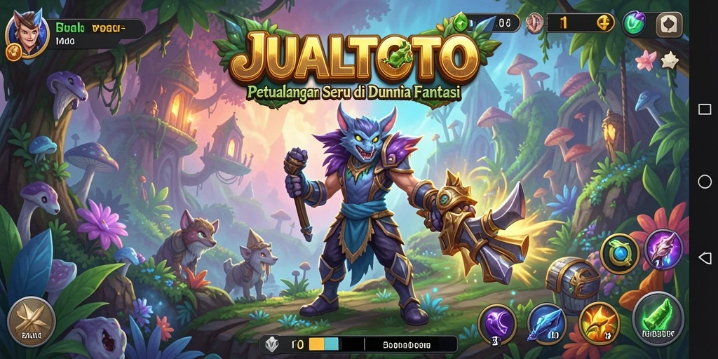 Tampilan gameplay RPG JUALTOTO yang menampilkan aksi seru dan petualangan menegangkan.