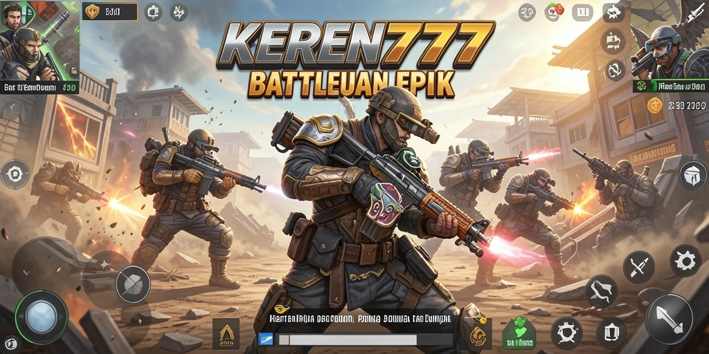 Tangkapan layar KEREN777 menampilkan aksi seru dalam pertempuran Battle Royale.