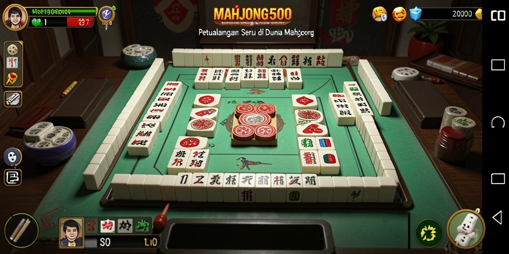 Tangkapan layar gameplay MAHJONG500 menampilkan petualangan menarik penuh teka-teki.
