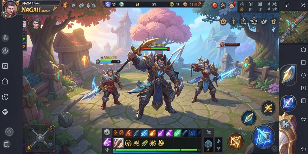 Tangkapan layar NAGA11 yang menunjukkan pertarungan epik dalam dunia ARPG.
