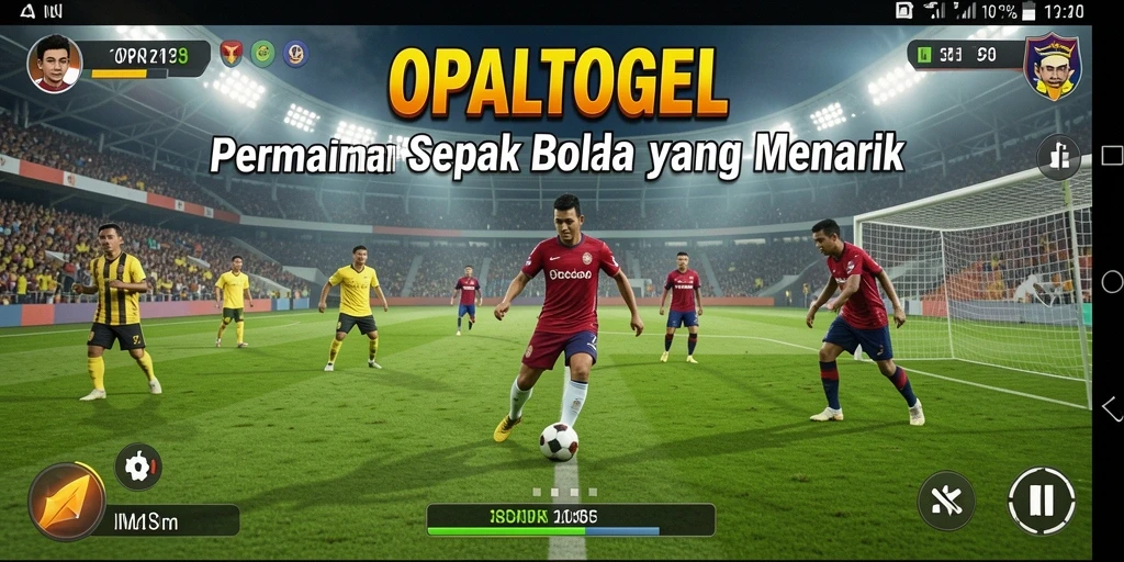 Tampilan gameplay OPALTOGEL yang menampilkan pertandingan sepak bola seru.