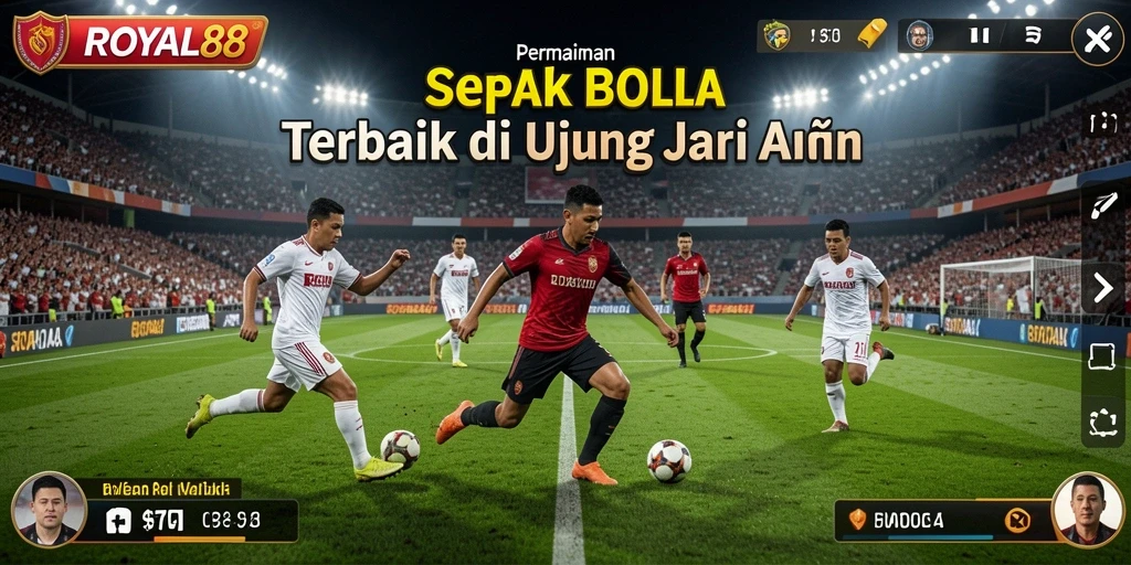 Tampilan gameplay luar biasa di ROYAL88 dengan aksi sepak bola mendebarkan.