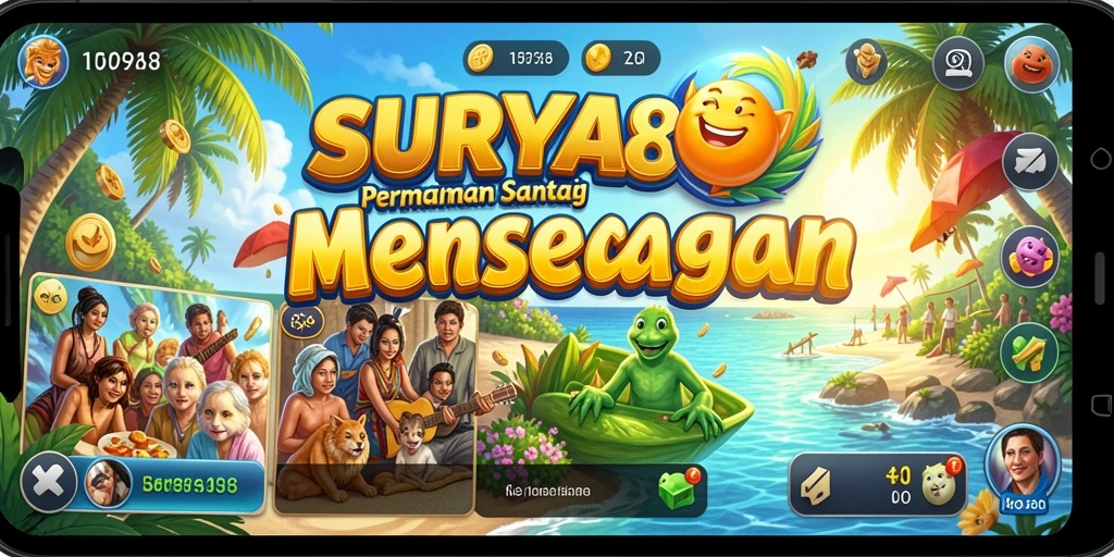 Screenshot SURYA88 menampilkan gameplay yang ceria dan interaktif.