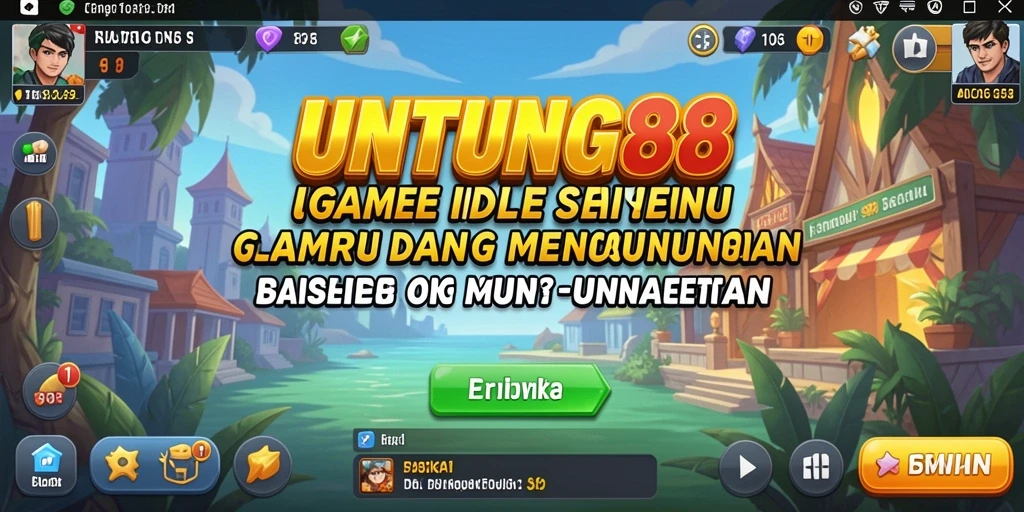 Screenshot yang menunjukkan gameplay Idle yang menguntungkan dan penuh warna.
