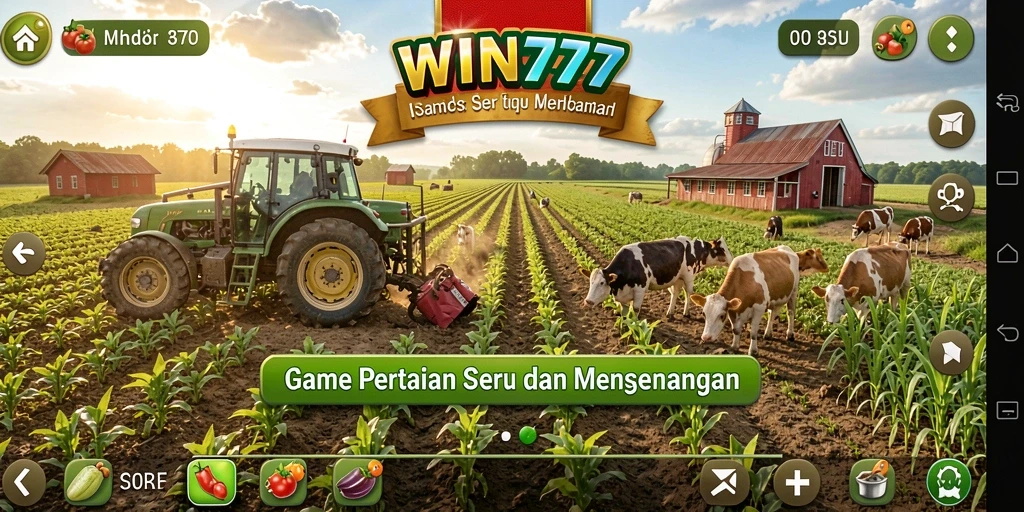Screenshot gameplay WIN777 menunjukkan aktivitas bertani yang menyenangkan.